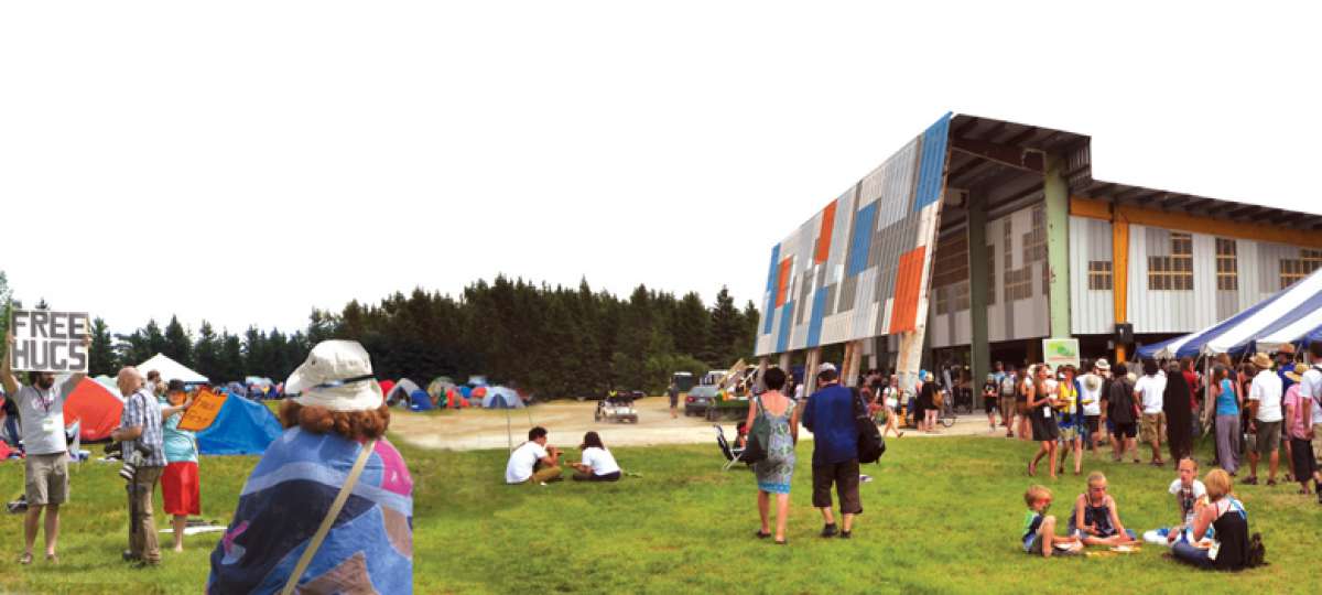 The Colourful Patchwork Cladding References the Tarps That Populate The Festival Site